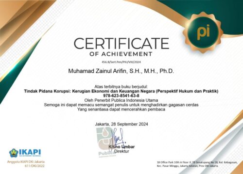 2023 Muhamad Zainul Arifin, S.H., M.H., Ph.D. Sertifikat Penulis_page-0001